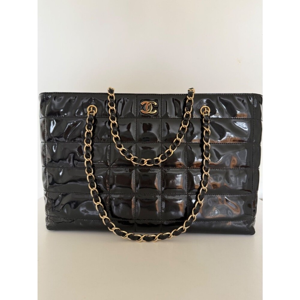 Chanel Patent Leather Grand Shopping Bag